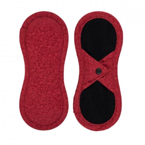 Bamboolik Inlegkruisje - Rood satijn, Drukknoopjes