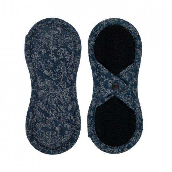 Bamboolik Inlegkruisje - Blauw satijn, Drukknoopjes