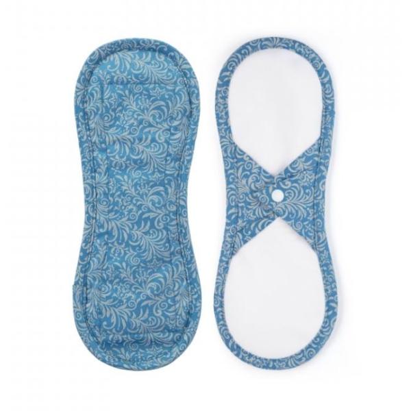 Bamboolik Maandverband - Lichtblauw satijn, Drukknoopjes