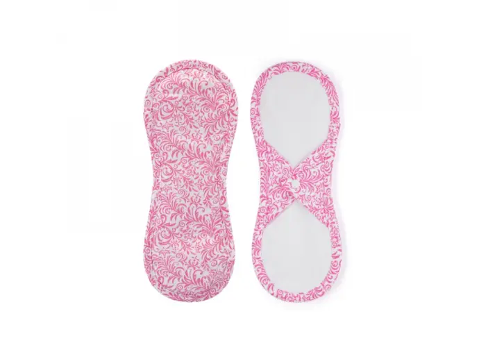 Bamboolik Maandverband - Roze satijn - Drukknoopjes