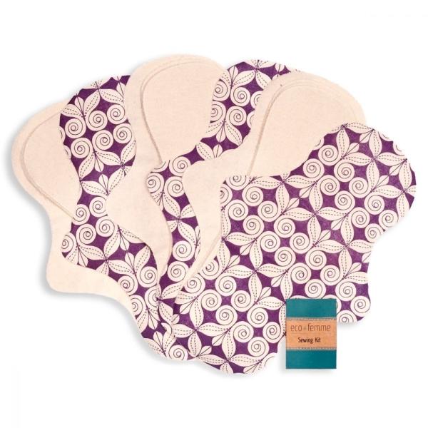 EcoFemme DayPad Plus DIY Kit - Natural (paars)