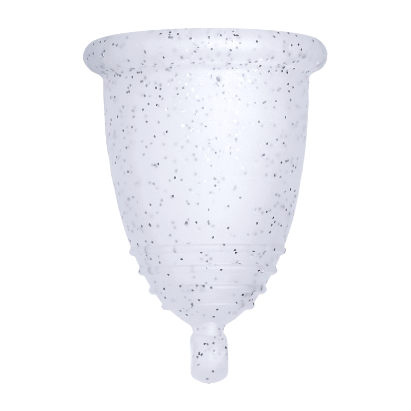 Me Luna® Menstruatiecup | Soft | M | Zilveren glitters | met Balletje