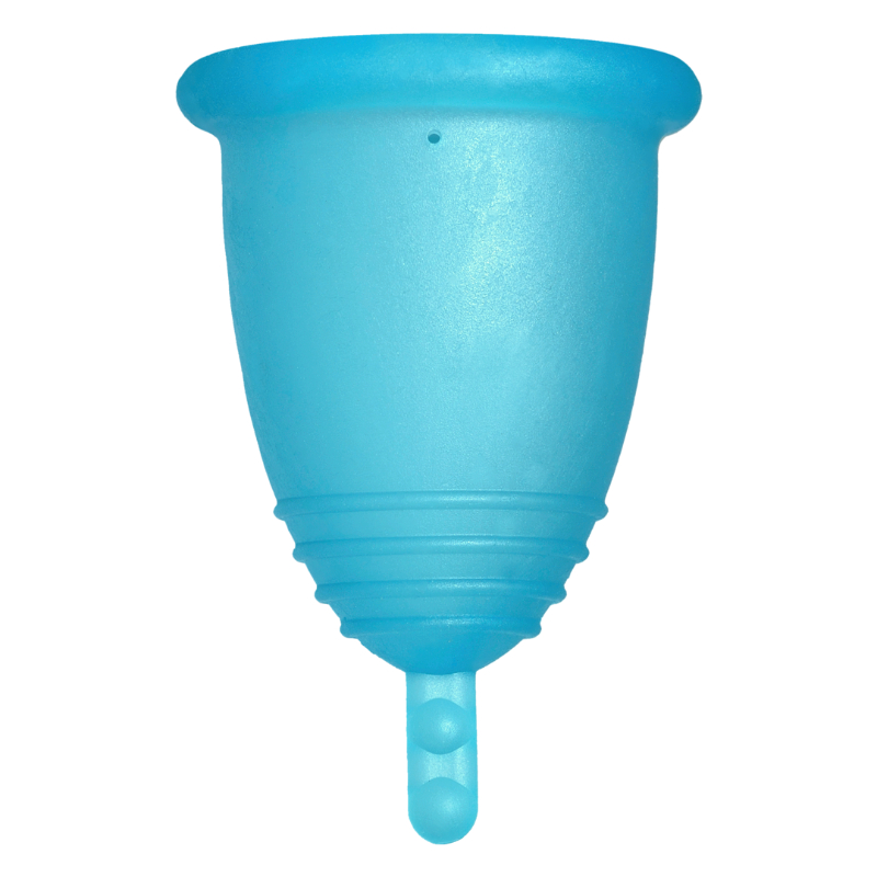 Me Luna® Menstruatiecup | Soft | L | Cyaan | met Steeltje