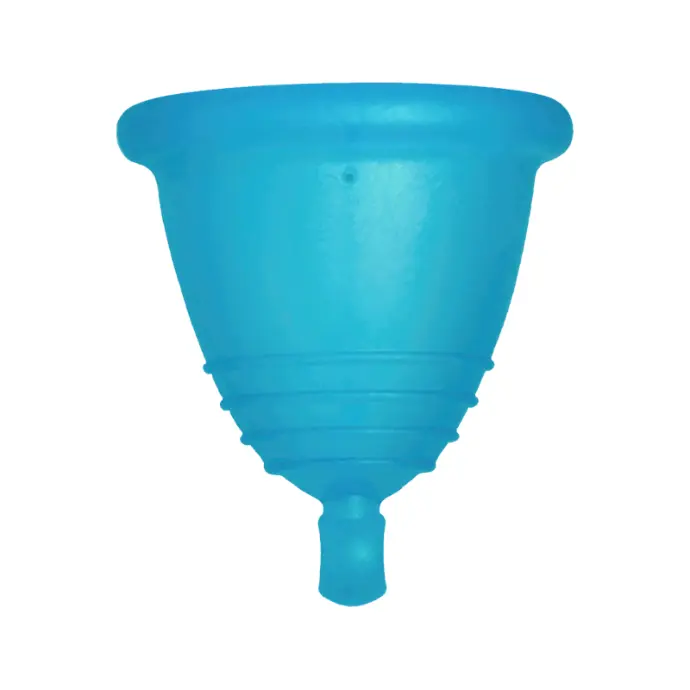 Me Luna® Menstruatiecup | Soft | Shorty S | Cyaan | met Balletje