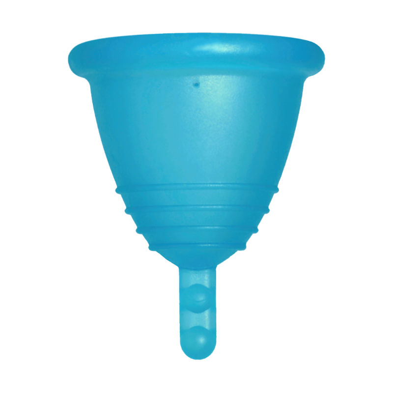 Me Luna® Menstruatiecup | Soft | Shorty S | Cyaan | met Steeltje