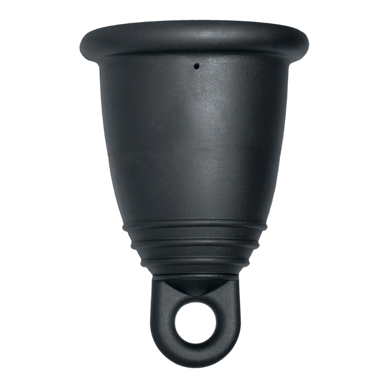 Me Luna® Menstruatiecup | Classic | L | Zwart | met Ring
