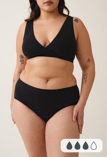 [MOS2021142] Menstruatieslip Hipster – Zwart (L, Medium Flow) | Imse