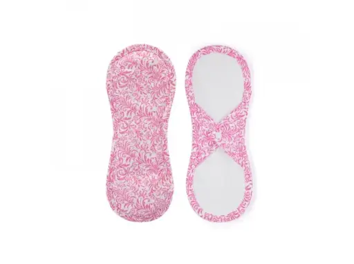 [8595642924101] Bamboolik Maandverband - Roze satijn - Drukknoopjes