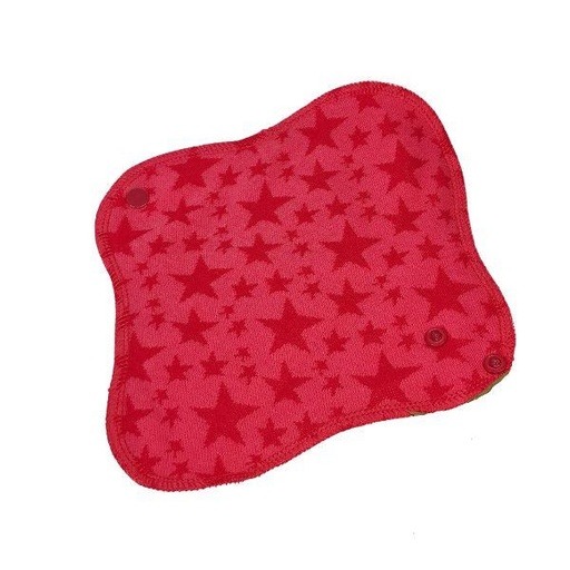 [6430024812305a] Myllymuksut Maandverband Maijat® - Sterren - rood, Drukknoopje