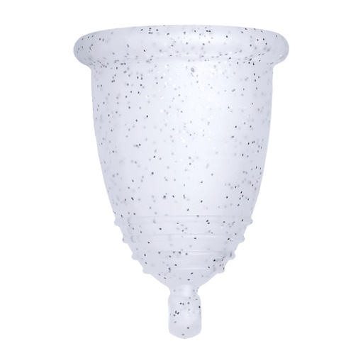 [4260554381208] Me Luna® Menstruatiecup | Soft | S | Zilveren glitters | met Balletje