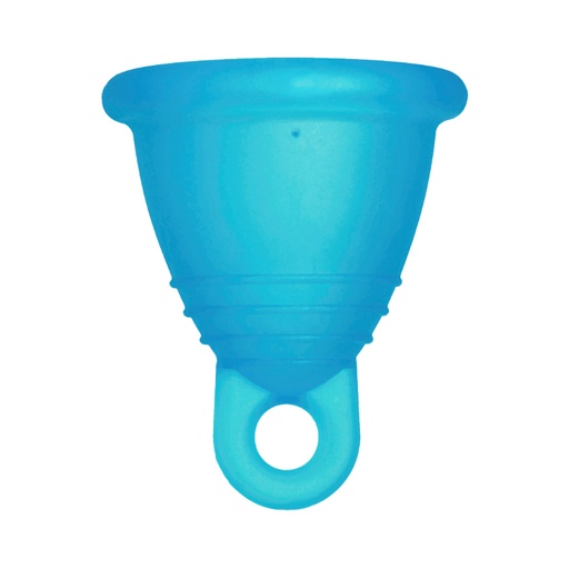 [4260554381833] Me Luna® Menstruatiecup | Soft | Shorty S | Cyaan | met Ring