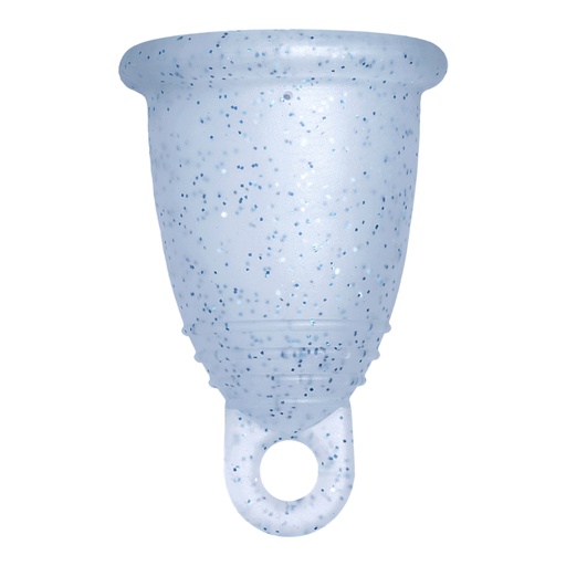 [4260554380751] Me Luna® Menstruatiecup | Classic | S | Blauwe glitters | met Ring