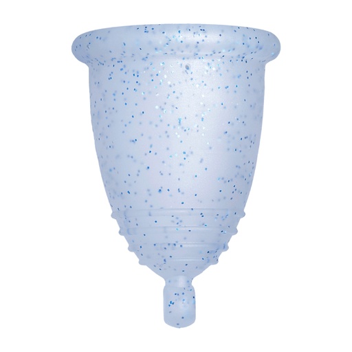 [4260554380805] Me Luna® Menstruatiecup | Classic | L | Blauwe glitters | met Balletje