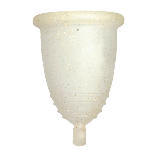 [4260554381543] Me Luna® Menstruatiecup | Sport | L | Gouden glitters | met Balletje